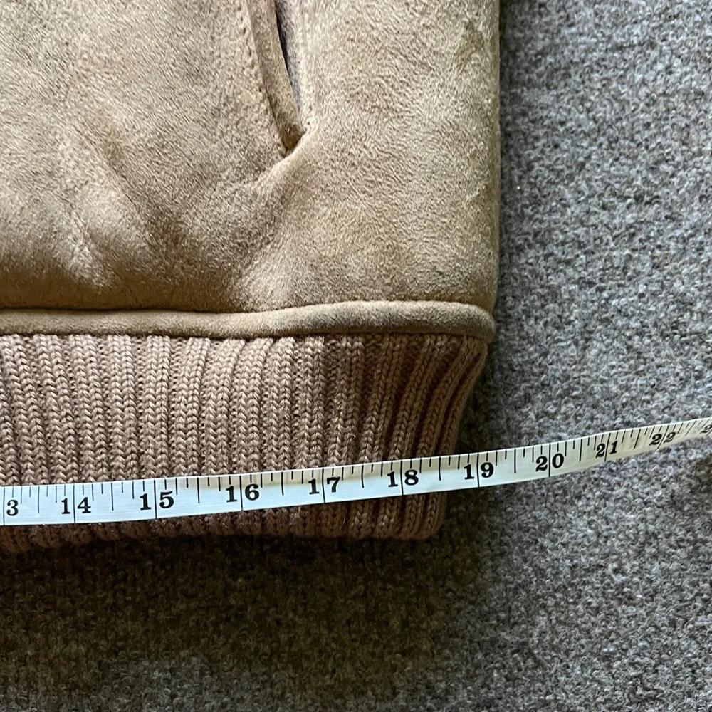 Vintage Overland Sheepskin Co. Suede Leather Collared Vest Fur Lined Made In USA_13
